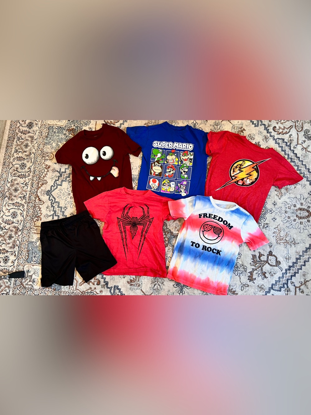 Kids Graphic Tee Bundle - Red, Blue, Tie-Dye
